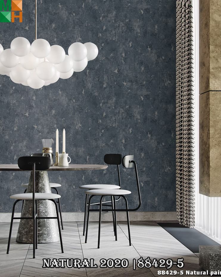  Giấy dán tường 3D giả xi măng, giả bê tông 88429 màu trắng, ghi xám nhạt đến đậm, xanh than